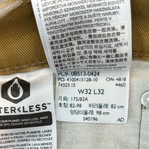 Levi Strauss 513 Slim Straight Khaki Brown Mens Denim Jeans 32x32 Cotton Stretch - Picture 5 of 5